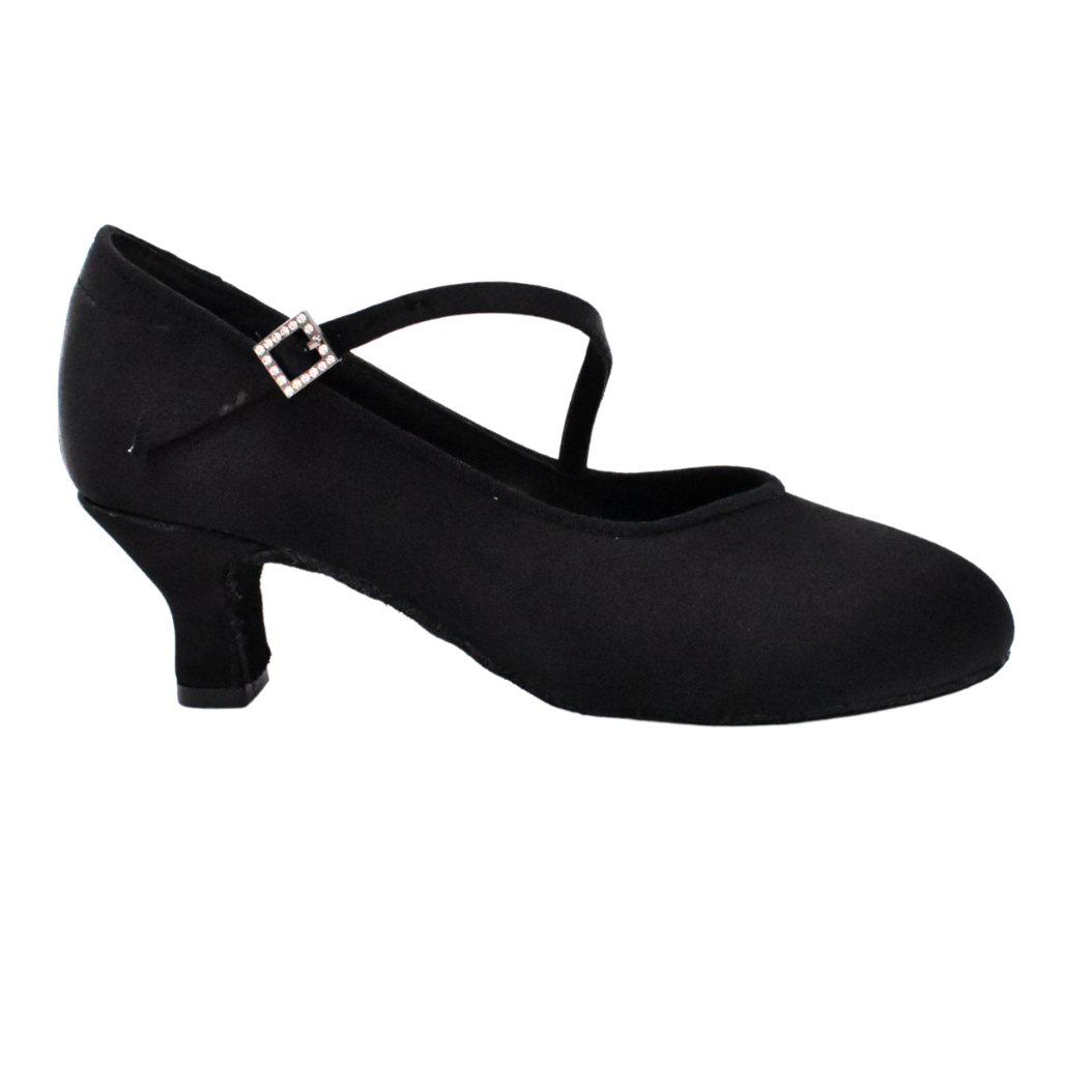 Cecilia | Black Satin | Ballroom Pointed Toe | 5.5cm Heel