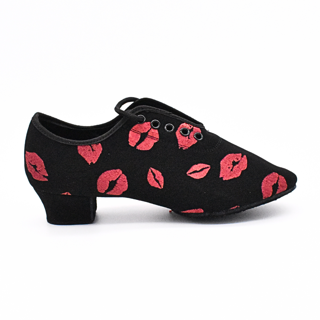 Florentina | Black | Red Lip | Woman's Practice Dance Shoes