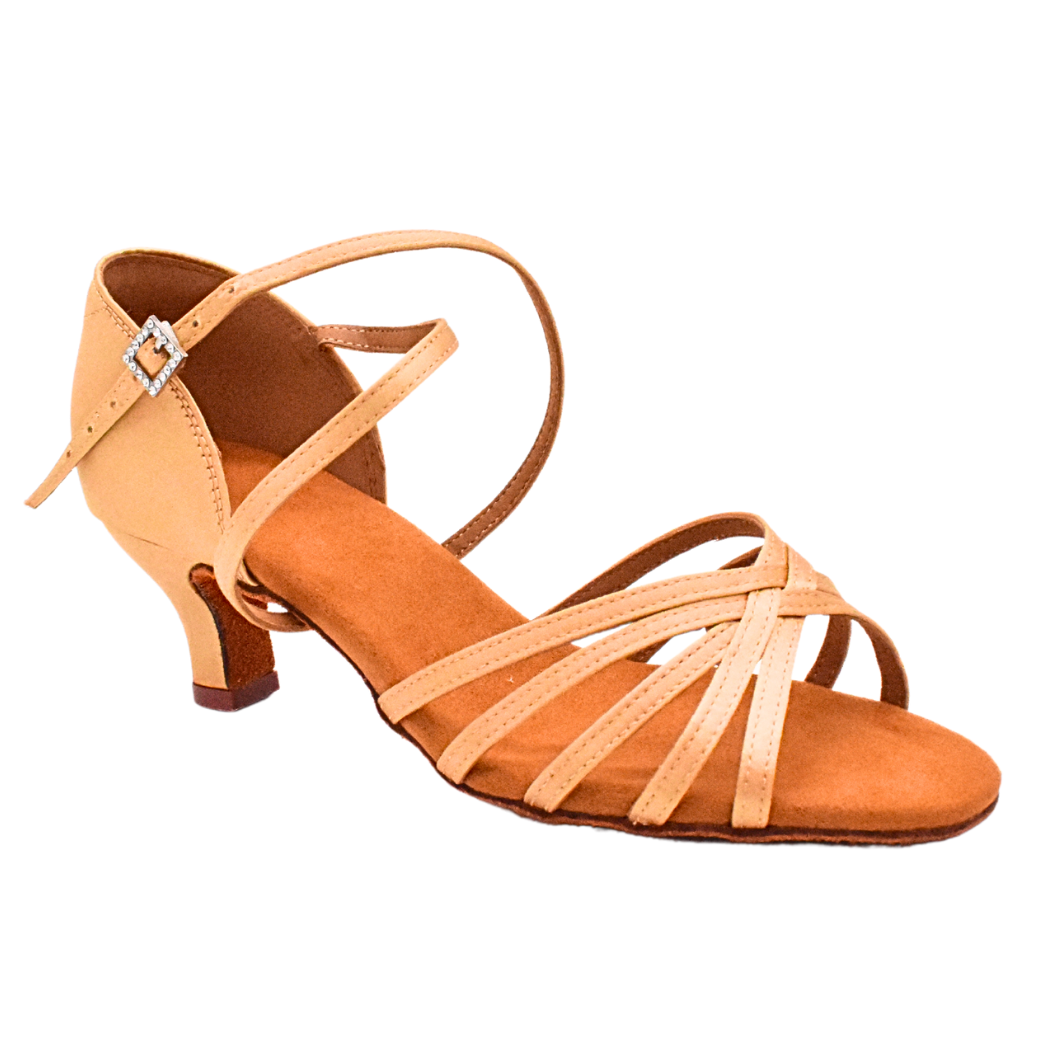 Alba | Light Tan Satin | Women's Latin Dance Shoes | 5.5cm Heel