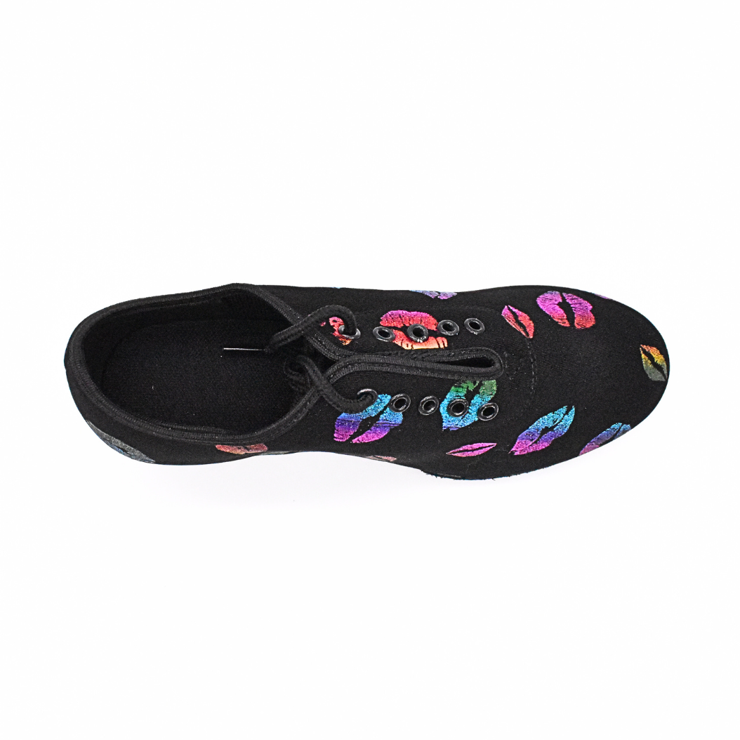 Florentina | Black | Rainbow Lips | Woman's Practice Dance Shoes