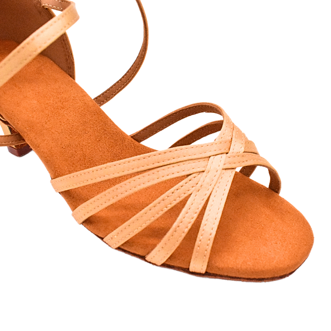 Alba | Light Tan Satin | Women's Latin Dance Shoes | 5.5cm Heel