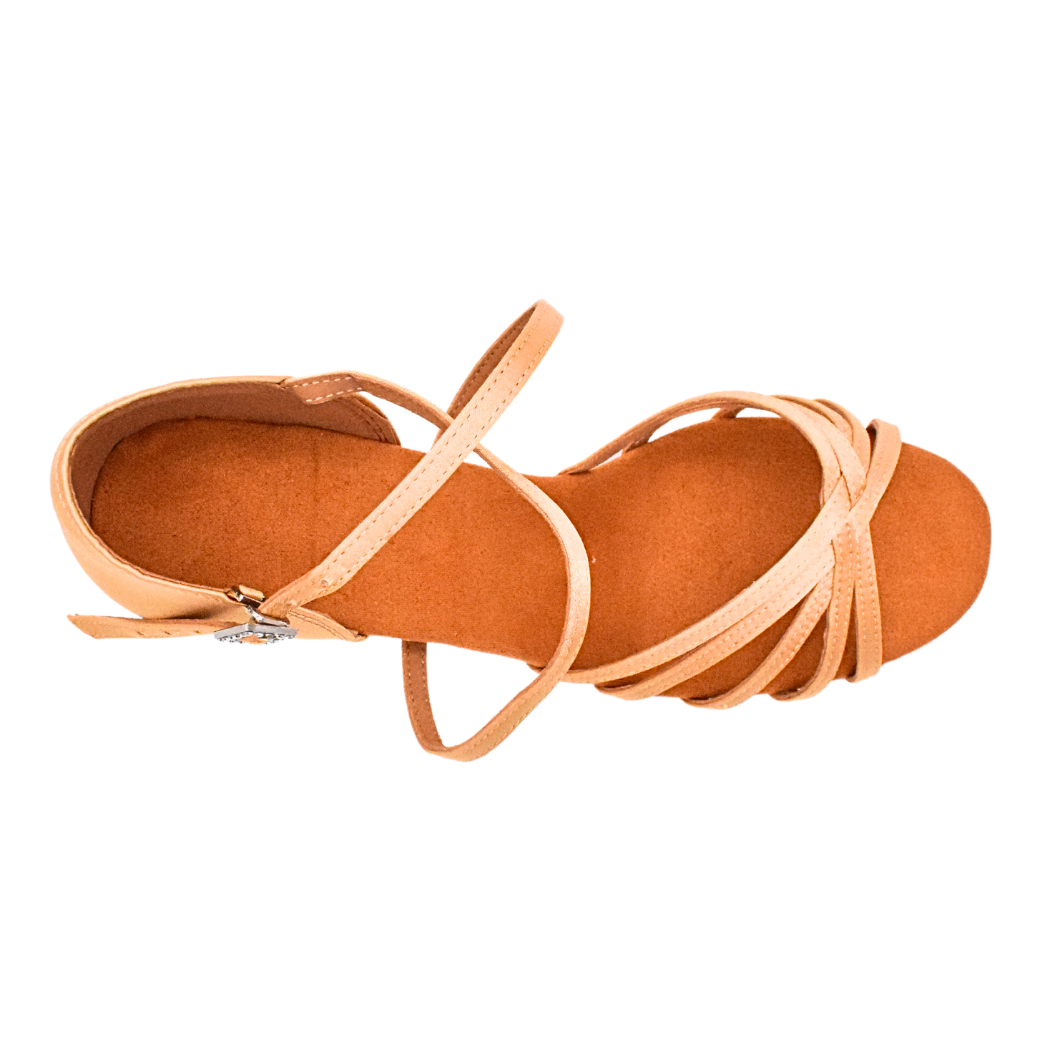 Alba | Light Tan Satin | Women's Latin Dance Shoes | 5.5cm Heel