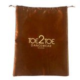 Satin Draw String Dance Shoe Bag | Bronze